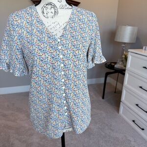 CeCe Multicolor Floral Top